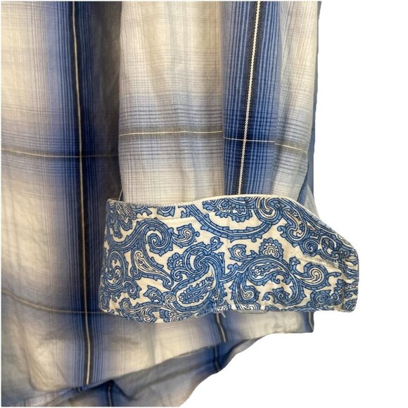 Stetson Shirt Mens 3XL Blue Plaid Flap Pockets Yoked Western Cowboy FS Country - Picture 3 of 8